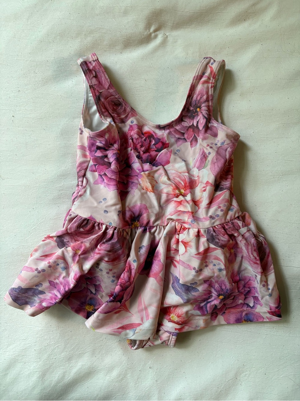 Posh Peanut Pink & Purple Floral Skort Swim Dress